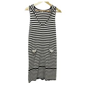 S Max Mara Strickkleid aus Seide Schwarz Beige