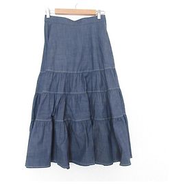 Mila Schön Gonna lunga in chambray stretch Mila Schon Blu Blu navy