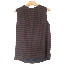 Autre Marque Blusa sem mangas listrada ESTNATION Marrom