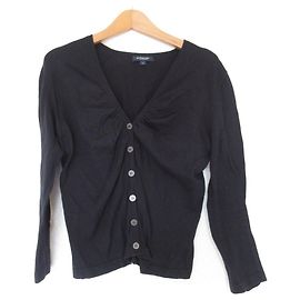 Cárdigan de punto de mezcla de seda elástica Burberry Negro