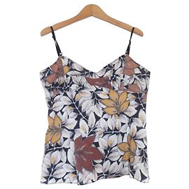 Marni Camisole mit Blättermuster Schwarz Mehrfarben