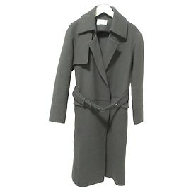 Autre Marque Cappotto aperto con cintura STUDIOUS Verde Cachi