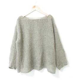 Autre Marque Liesse Mohair-Strickpullover mit Boot Ausschnitt Braun