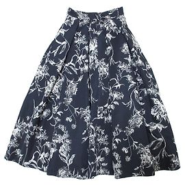 Autre Marque FRAY I.D Flared Print Long Skirt Blue Navy blue