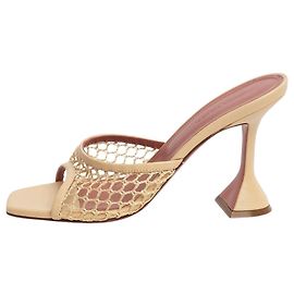 Amina Muaddi Beige Lupita net mules - size EU 38.5 Other