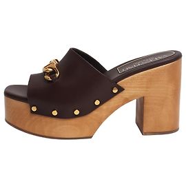 Valentino Mule con zeppa e catena Vlogo marrone - taglia EU 38.5 Marrone