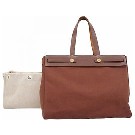 Hermès Hermes Herbag Cabas MM Tote Bag Marrom