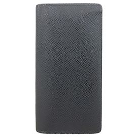 Louis Vuitton Taiga Portefeuille Brazza Long Wallet Blu navy