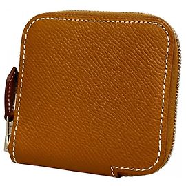 Hermès Porta-moedas compacto de seda Azap Long Hermes Dourado