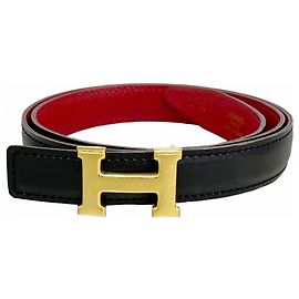 Hermès Cinturón Hermes Constance Negro Roja