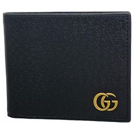 Gucci GG Marmont Bi-Fold Wallet in Black Leather Black