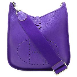 Hermès Purple Clemence Evelyne III PM Violet