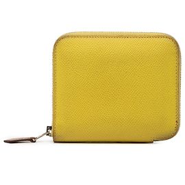 Hermès Yellow Epsom Silk In Compact Wallet Other Yellow