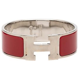 Hermès Red Wide Enamel Clic Clac H Bracelet GM Red Other