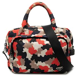 Bolsa de mão com placa de logotipo Triangle Prada Multicor