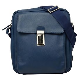 Borsa a tracolla con placca logo Triangle Prada Blu navy