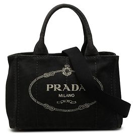 Mini bolsa de mão Canapa com logotipo Triangle Prada Preto