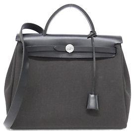 Hermès Hermes Herbag Zip PM Handbag Black Damier ebene