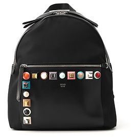 Fendi Studded Leather Backpack Black