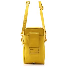 Fendi Yellow Nylon and Leather Pouch Shoulder Bag Yellow