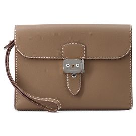 Hermès Bolso de mano de cuero Epsom gris Etoupe Hermes Gris pardo