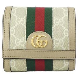 Cartera Bi-Fold Ophidia Gucci Blanco Beige