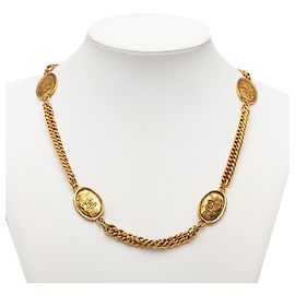 Collana a catena con corona e logo Coco di Chanel D'oro