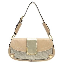 BORSA A SPALLA POCHETTE IN TELA MONOGRAMMATA E PELLE DOLCE & GABBANA Beige