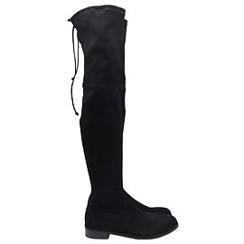 Stuart Weitzman Lowland Bold Boots in Black Suede Black