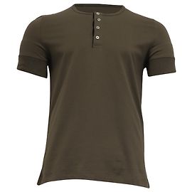 Camiseta Henley Tom Ford Marl Jersey em algodão verde oliva Verde Verde oliva