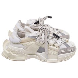 Baskets Space Dolce & Gabbana en cuir blanc Blanc Écru
