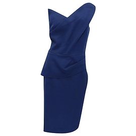 Abito midi monospalla Roland Mouret in lana blu navy Blu Blu navy
