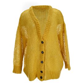 Marni Strickjacke aus gelber Mohairwolle Gelb