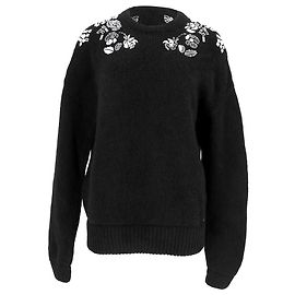 Dsquared2 Strickpullover aus schwarzer Alpakawolle mit Verzierungen Schwarz