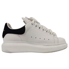 Alexander McQueen Oversized Sneaker aus weißem Leder Weiß Roh