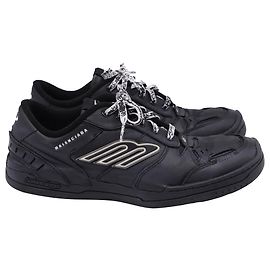 Balenciaga Hamptons Worn-Out Sneaker aus schwarzem Leder Schwarz