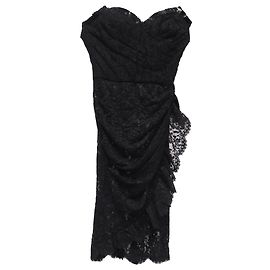 Robe mini bustier en dentelle Dolce & Gabbana en nylon noir Noir