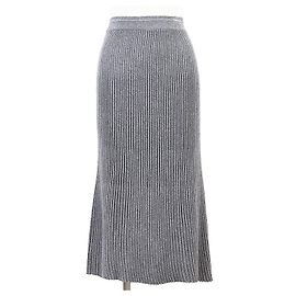 Prada Metallic-Rippstrick- ausgestellter Rock Braun