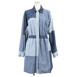 Dolce & Gabbana Dolce&Gabbana Baumwoll-Patchwork-Kleid Blau