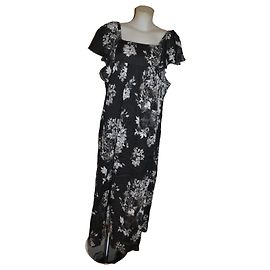 Robe longue Twin Set en coton noir blanc Noir Blanc