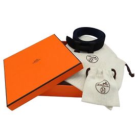 Cinto de malha com fivela H monocromática Hermès Azul