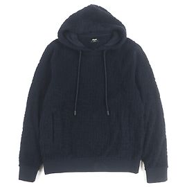 Moletom com capuz com padrão Zucca e logotipo FF em relevo Fendi Preto