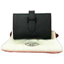 Hermès Hermes Bearn Monochrome card case Black
