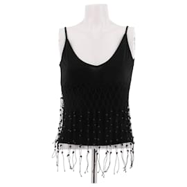 Schwarzes Seidentanktop von Thierry Mugler Schwarz