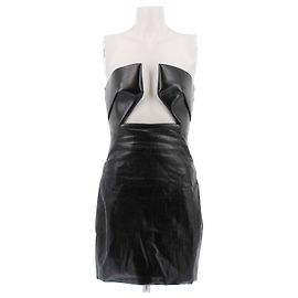 Robe Rick Owens en coton noir enduit Noir