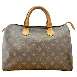 Louis Vuitton Speedy Handbag Monogram Canvas 30 Brown
