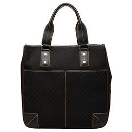Céline Bolsa Celine Macadam em lona preta e couro Preto