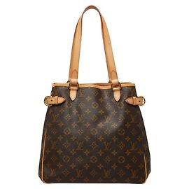 Borsa a tracolla verticale Louis Vuitton Monogram Batignolles Marrone