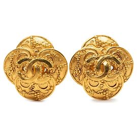Orecchini a clip Chanel Coco Mark Vintage Arabesque Pattern D'oro