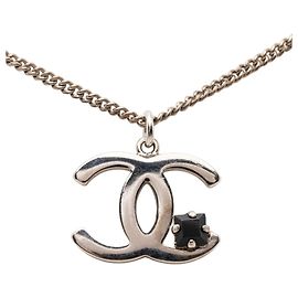 Collier Chanel Coco Mark Noir Argenté